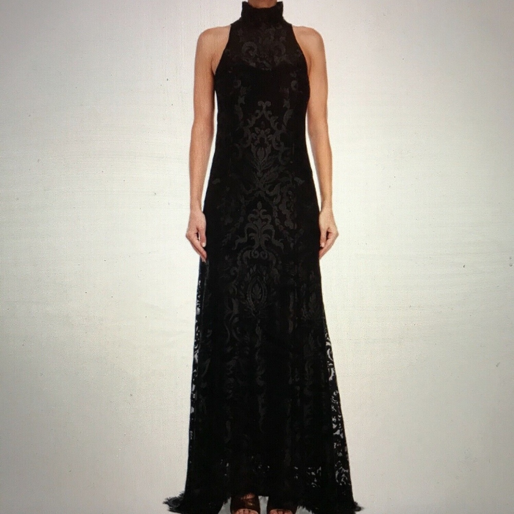 black gown, black dress, backless gown,